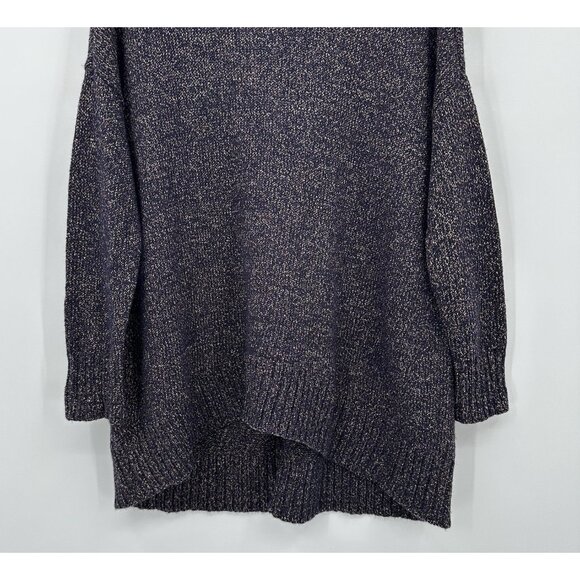 sweater tunic knit wool cotton heathered marled fleck cozy S M - Picture 4 of 6